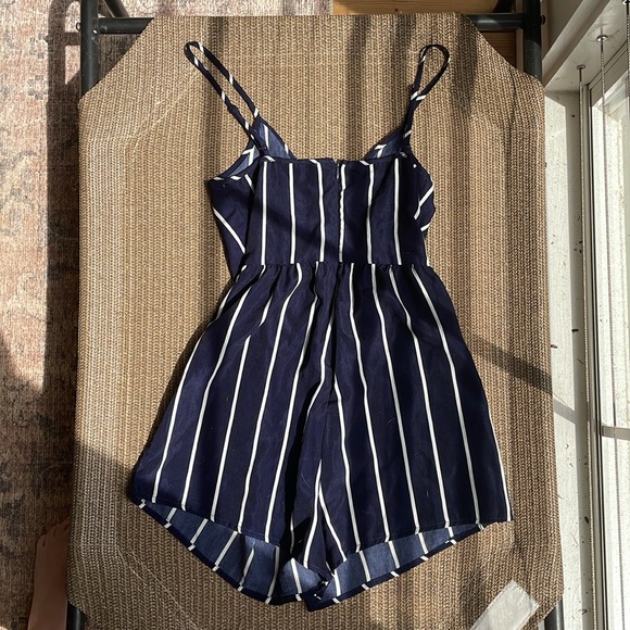 XS Navy Striped SHEIN Romper - Picture 3 of 3